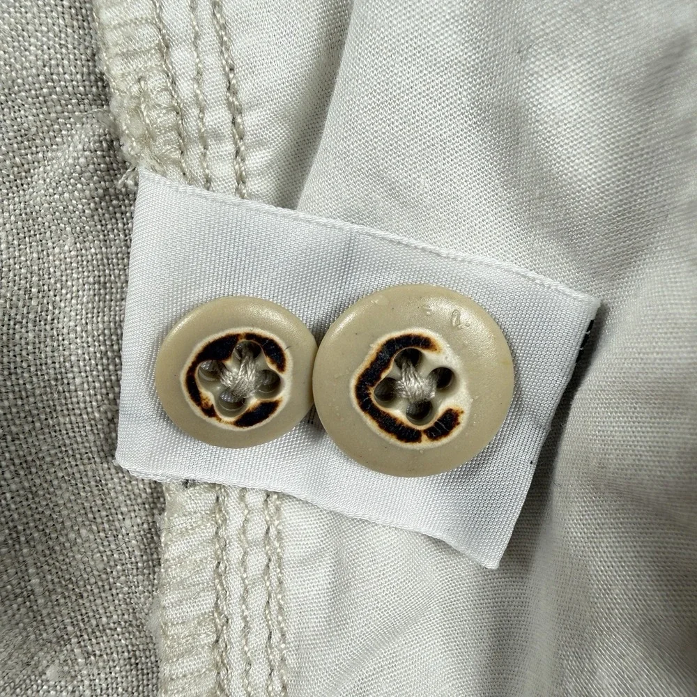 Tommy Bahama Relax Linen Cargo Pants Men XL Beige Drawstring Beach Casual
